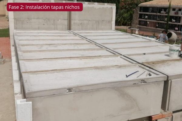 Intalación tapas sistema Flex cementerio